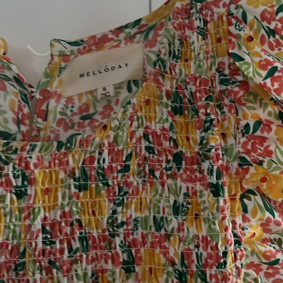 Melloday dress with smocked top and ruffle sleeveless size Small midi - Picture 4 of 7